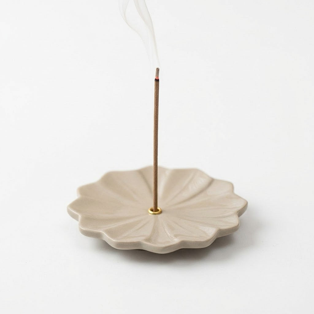 Minimalist Cement Incense Holder - Floral Series