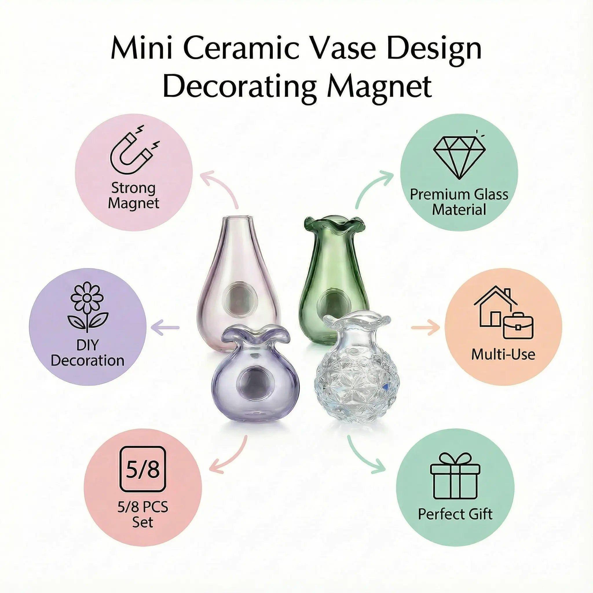🌺LAST DAY PROMOTION -50% OFF🌺Mini Ceramic Vase Fridge Magnet✨