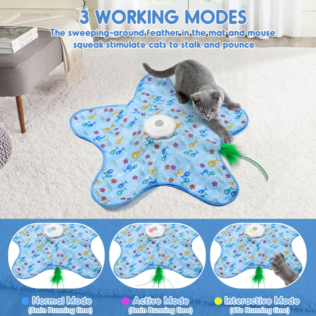 Interactive Unpredicatable Moving Feather Hunting Cat Toy