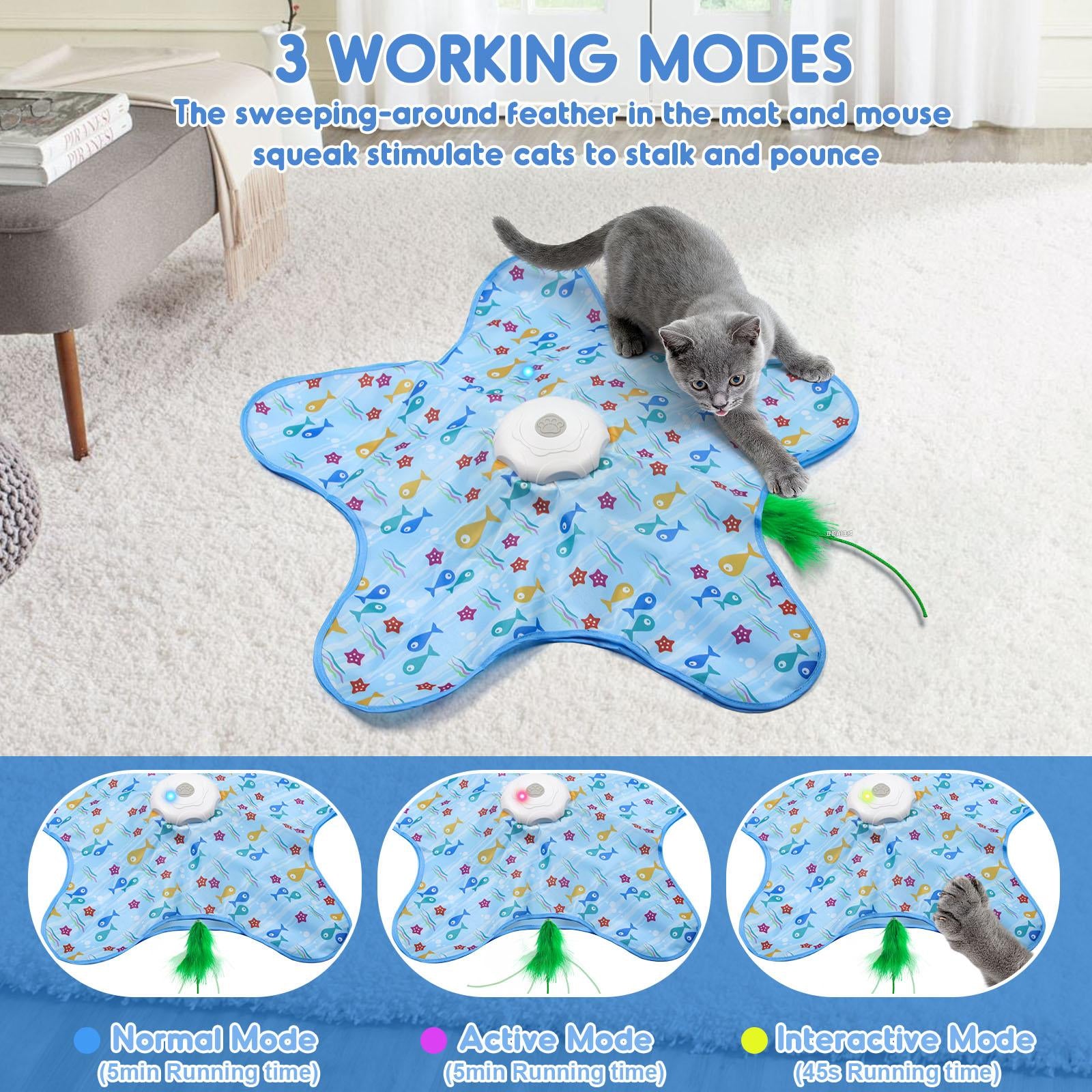 Interactive Unpredicatable Moving Feather Hunting Cat Toy