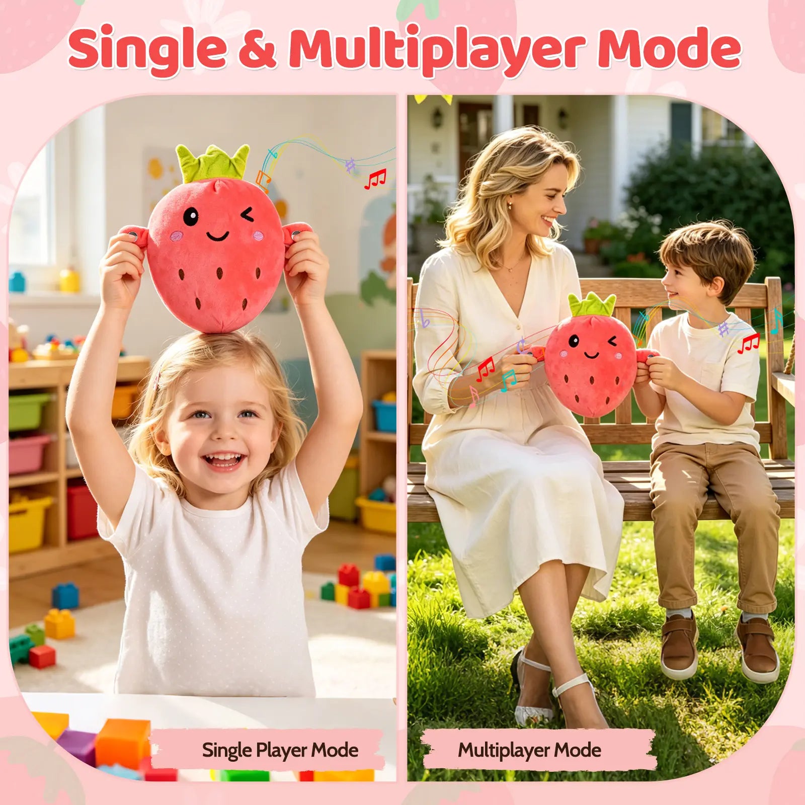 Interactive Music Plush Toy Set – Banana, Strawberry & Carrot Electric Plush Toys for Parent-Child Interaction