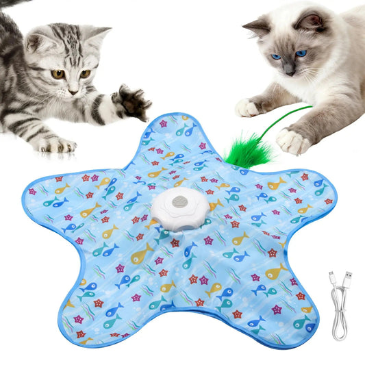 Interactive Unpredicatable Moving Feather Hunting Cat Toy