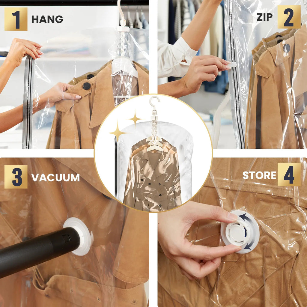 Oubaokki Clear 5-Slot Hanging Garment Dust Cover