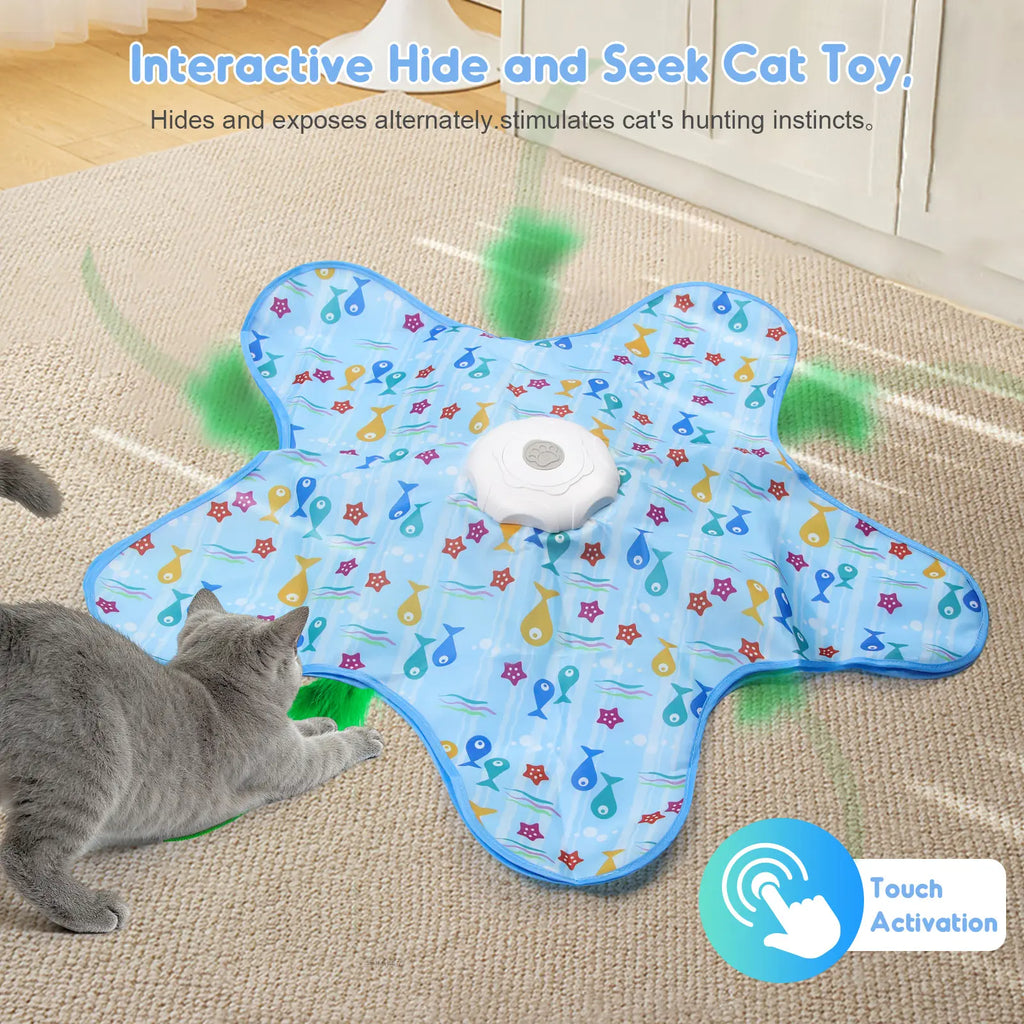 Interactive Unpredicatable Moving Feather Hunting Cat Toy