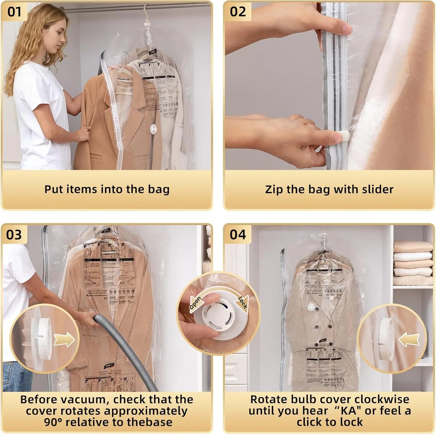 Oubaokki Clear 5-Slot Hanging Garment Dust Cover