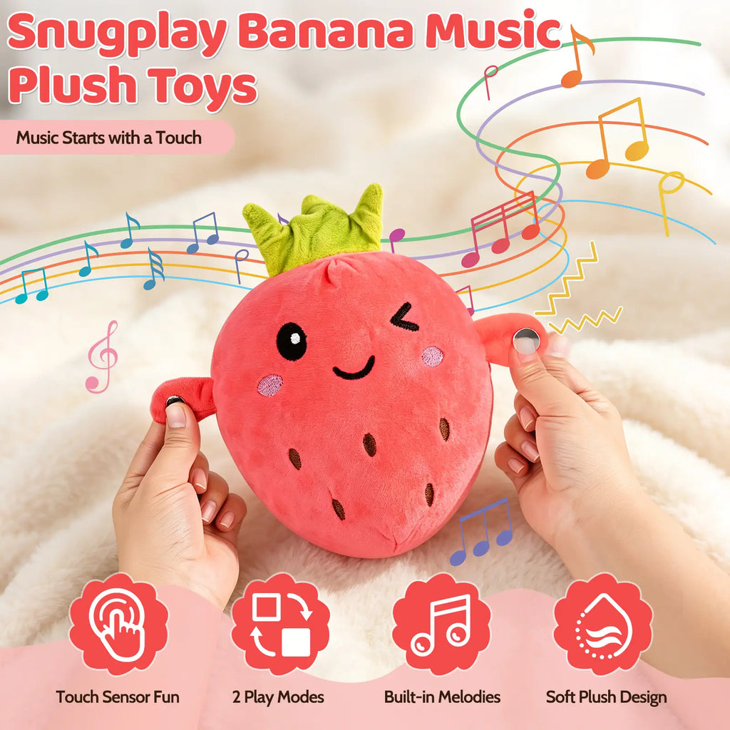 Interactive Music Plush Toy Set – Banana, Strawberry & Carrot Electric Plush Toys for Parent-Child Interaction