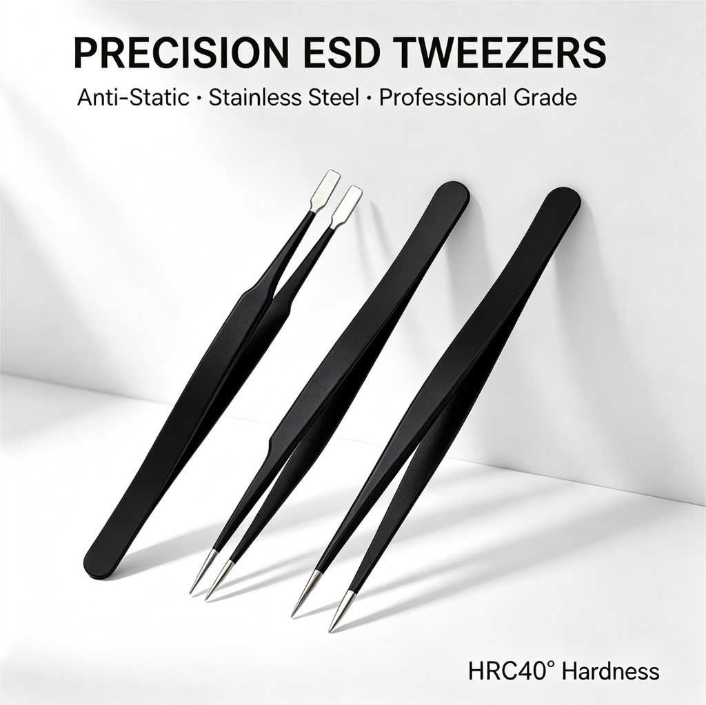 Anti-Static Precision Tweezers for Electronics, Jewelry & Watch Repair