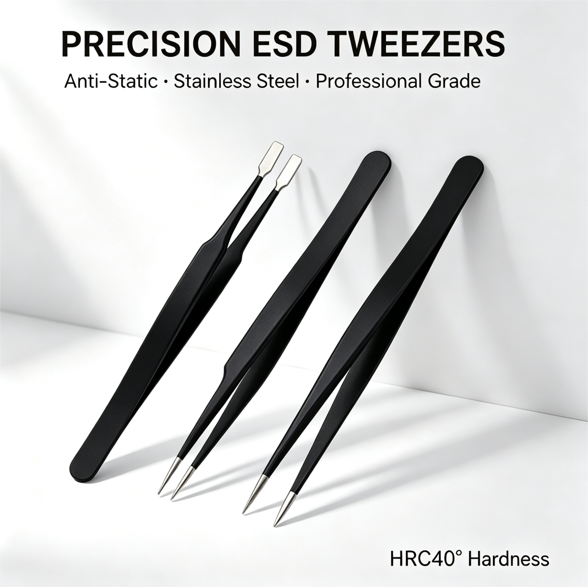 Anti-Static Precision Tweezers for Electronics, Jewelry & Watch Repair
