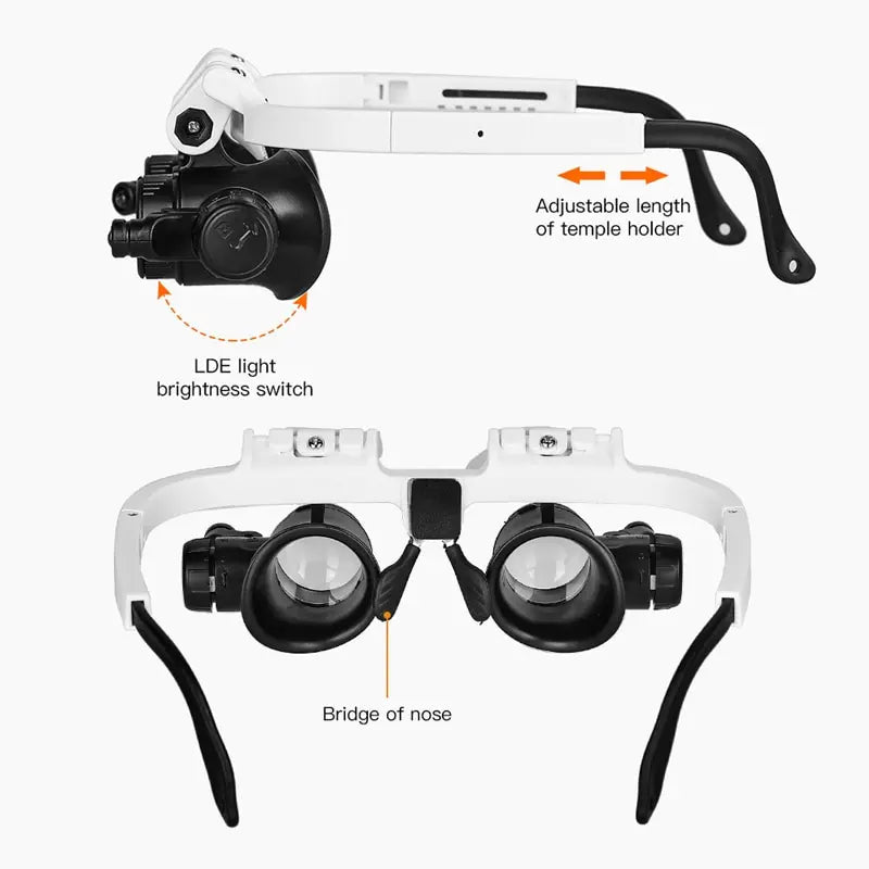 🔥🔥8X 15x 23x Head Wearing Magnifying Glass with LED Light Headband