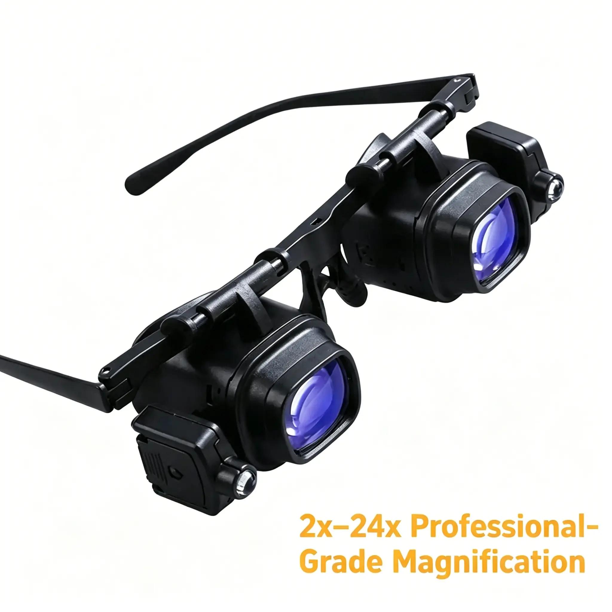 🔥🔥8X 15x 23x Head Wearing Magnifying Glass with LED Light Headband