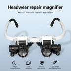 🔥🔥8X 15x 23x Head Wearing Magnifying Glass with LED Light Headband