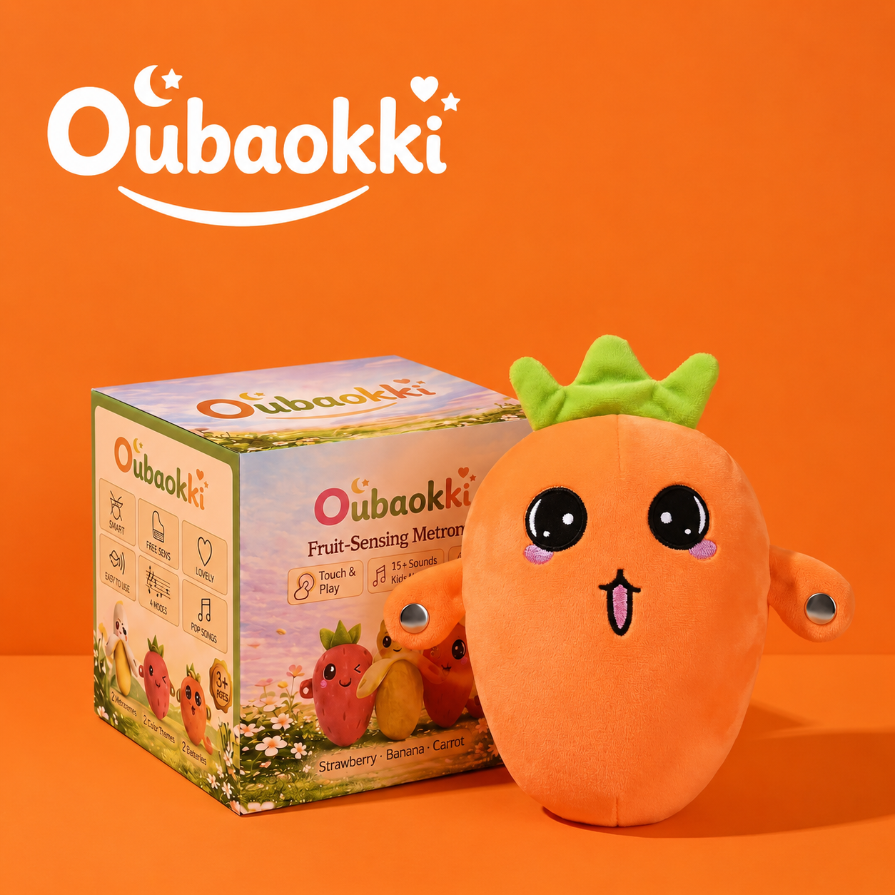 Interactive Music Plush Toy Set – Banana, Strawberry & Carrot Electric Plush Toys for Parent-Child Interaction