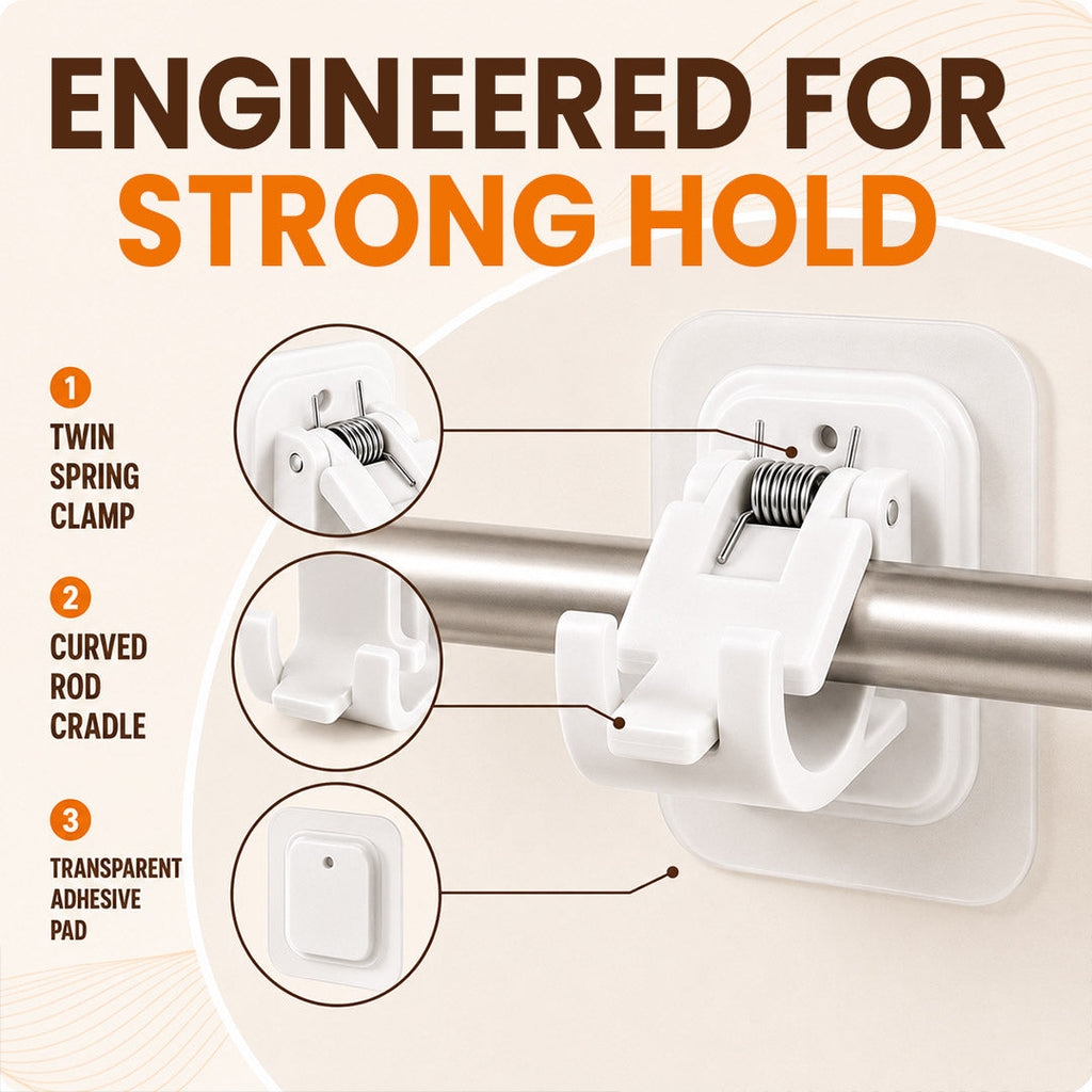 EasyMount No-Drill Curtain Rod Brackets