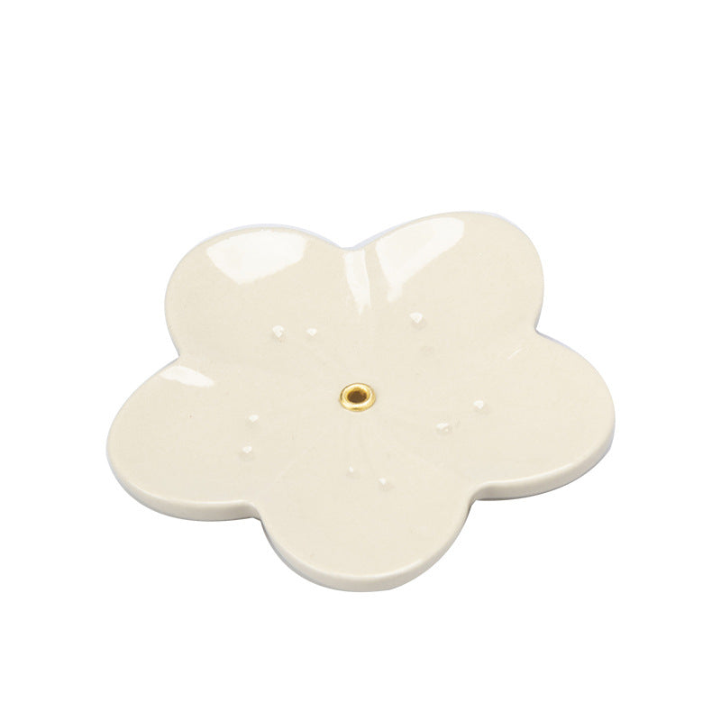 Minimalist Cement Incense Holder - Floral Series
