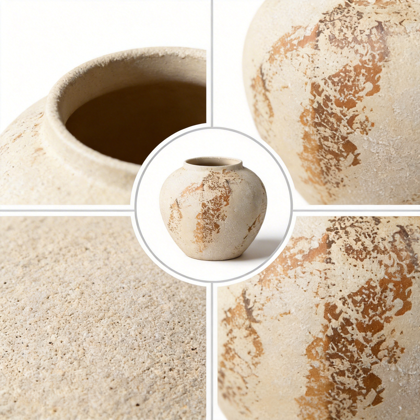 Vintage Wabi-Sabi Mottled Ceramic Vase Collection