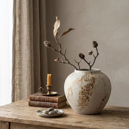 Vintage Wabi-Sabi Mottled Ceramic Vase Collection