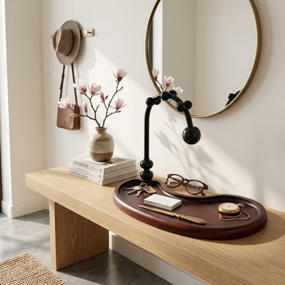 Premium Entryway Organizer with Walnut Finish Base
